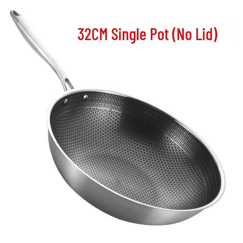 Zhi Shi 32cm Stainless Steel Non-Stick Wok