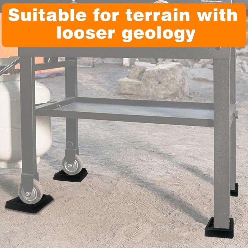 4PCS Durable Rubber Griddle Leveling Feet Keep Your Grills Stable On Grass Concrete Or Uneven Ground Barbecue Pads