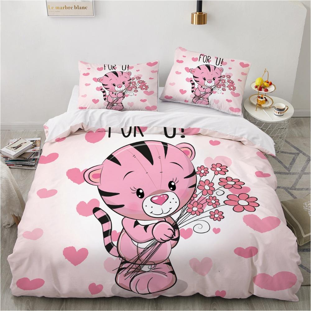 2/3pcs bedding set Digital Print Comfortable Duvet Cover for Home Bedroom Decoration, 1 Duvet Cover and 2pillowcase with Zippers