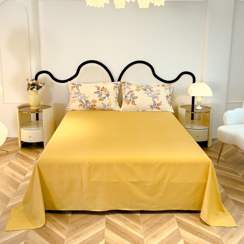 Long-Staple Cotton Brushed Bed Sheet - Solid Color, Thickened, Multiple Sizes (1.2/1.5/1.8m) for Dormitory Single Beds.