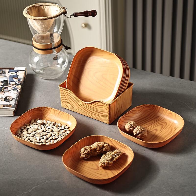Japanese Style Wood Grain PP Serving Tray