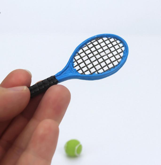 1/6 1/12 Doll House Simulation Miniature Mini Tennis Racket Model Decor