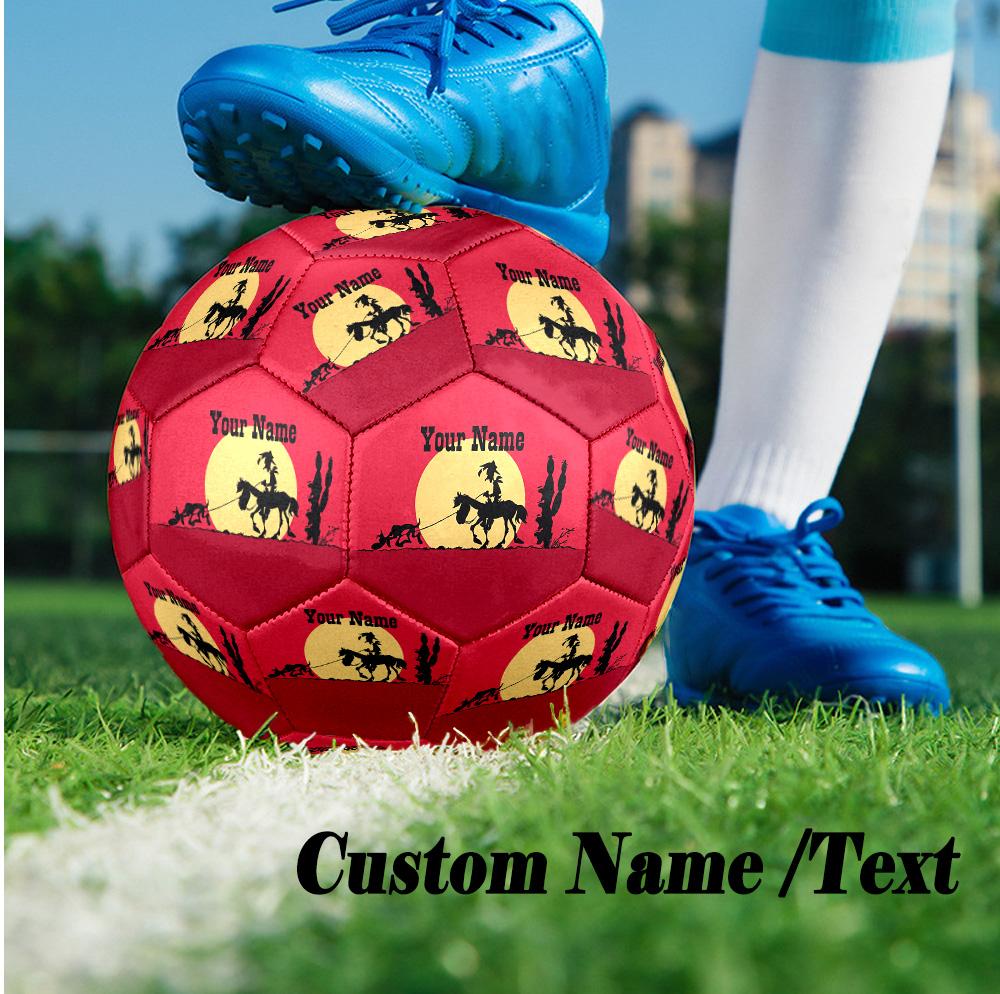 Custom Text Size 5 Soccer Ball, Standard Match Football For OutdoorLucky Luke