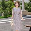 2026 Elegant Waist-Cinched Summer Dress for Mothers: Slimming and Stylish Skirt for Middle-Aged and Elderly Women