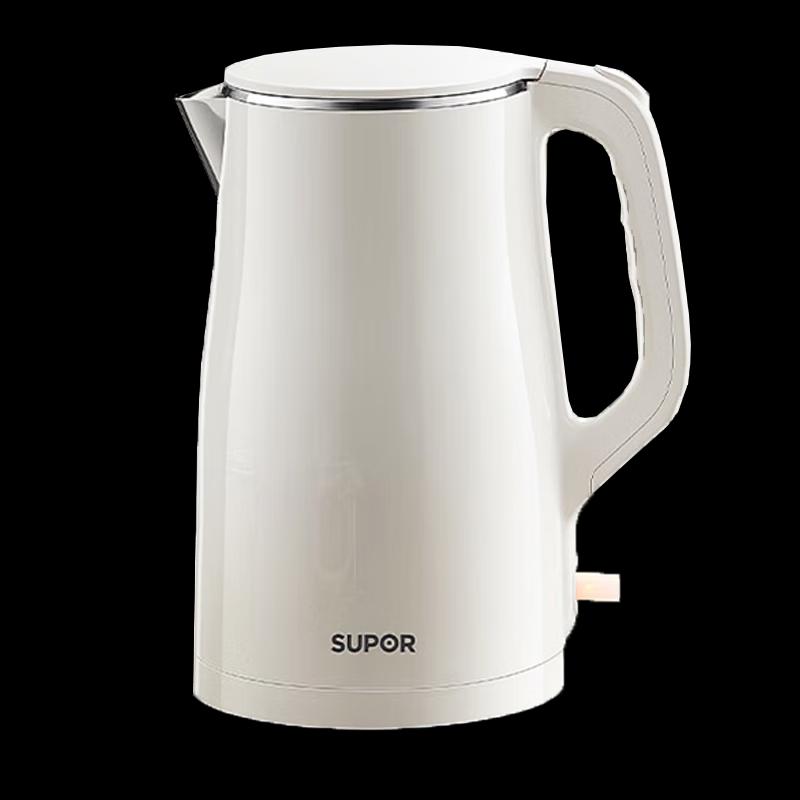 SUPOR 1.5L 304 Stainless Steel Double-Layer Electric Kettle