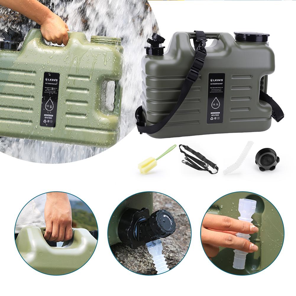 18.5L Water Container No Leakage Portable Camping Water Jug Water Storage Tank with Spigot for Camping Hiking Emergency
