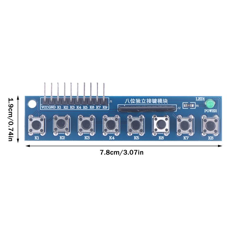 

8 Independent Key Button Touch Button Module With Led Indicator Keyboard Module Keypad Module For Arduino Arm A1