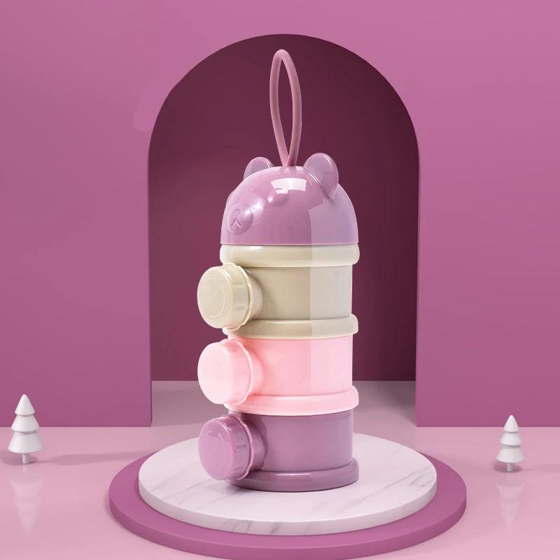 

1 шт. Портативная четырехслойная коробка для молочной смеси, контейнер для молочной смеси, контейнер для хранения продуктов, вращающаяся коробка для перекуса