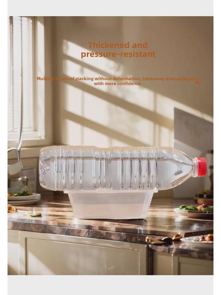 Xingzhihe Microwave & Refrigerator-Safe Disposable Lunch Box with Lid – Thickened Transparent Plastic for Commercial & Home Use