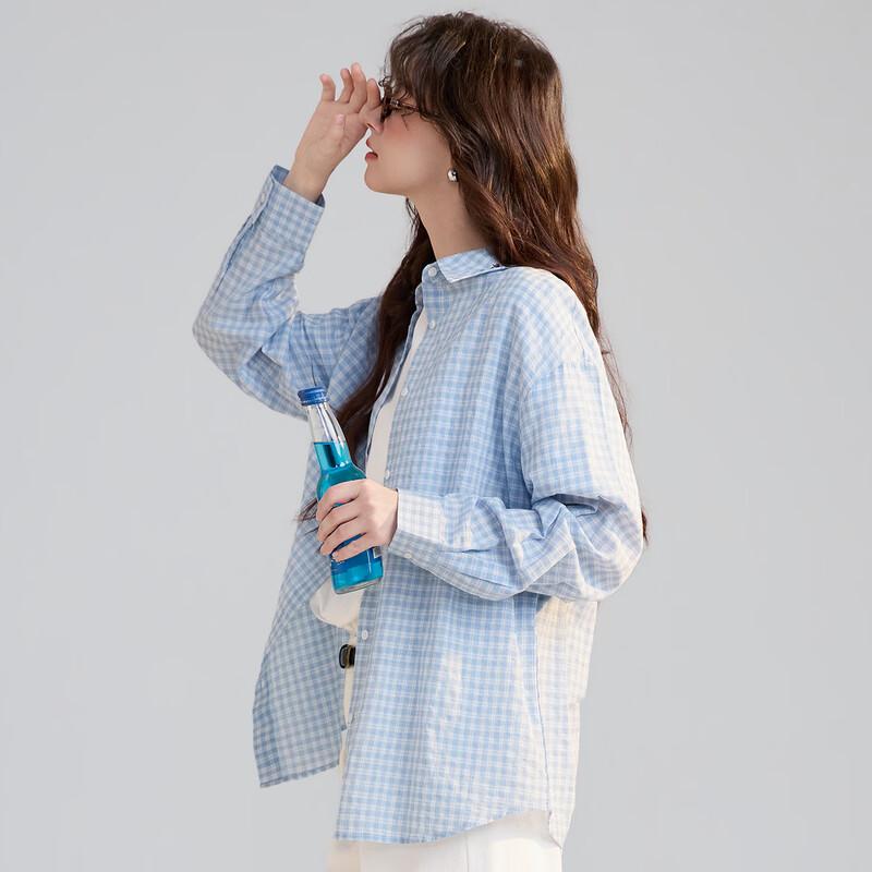 TonLion Women's 2026 Spring Plaid Long Sleeve Shirt