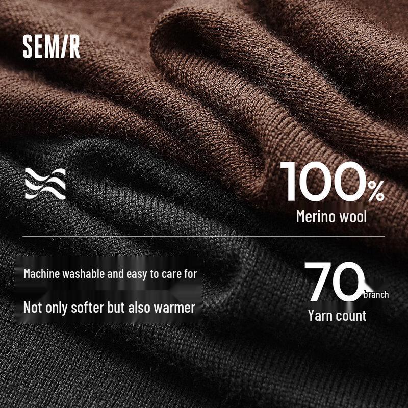 Semir Women's Merino Wool Half-High Neck Base Layer Sweater