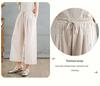 9017 Vintage Chinese Linen Suit: Summer Loose Fit Shirt & Wide-Leg Pants Set