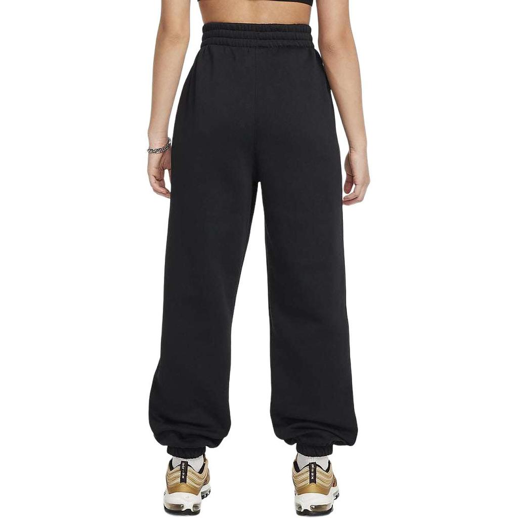 Nike Sportswear Club Lightweight Elastic Embroidered Logo Warm Fleece Pants Kids Bottoms Black White FZ5571-010