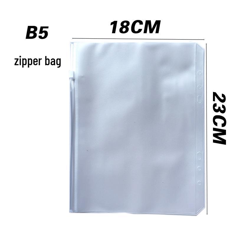 A5A6 Budget Planner with Loose-leaf Inner Pages, Zipper Pouch, Divider, 7-inch 6-hole Refills, and English Labels.