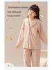 Autumn Winter Rose Embroidered Fleece Pajamas for Girls - Anti-Static, Warm Homewear for Kids