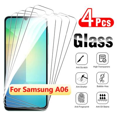 4Pcs HD Clear Full Cover Screen Protector Tempered Glass for Samsung Galaxy A06 A16 Clear Protective Film