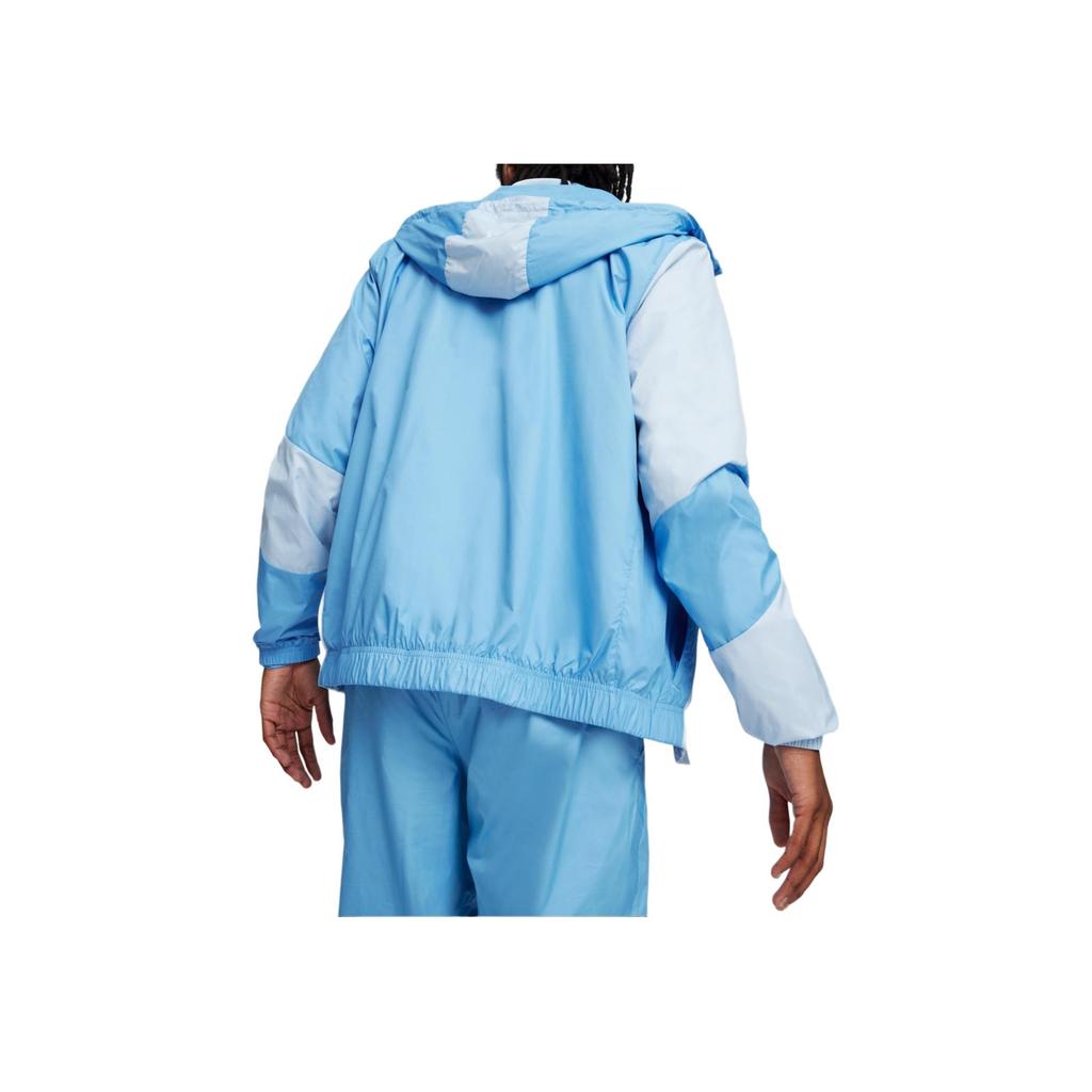Puma Manchester City Mcfc Prematch Woven Jacket Color Block Design Casual Hooded Long Sleeve Woven Jacket Men Jacket Blue Silver-Gray 774372-02