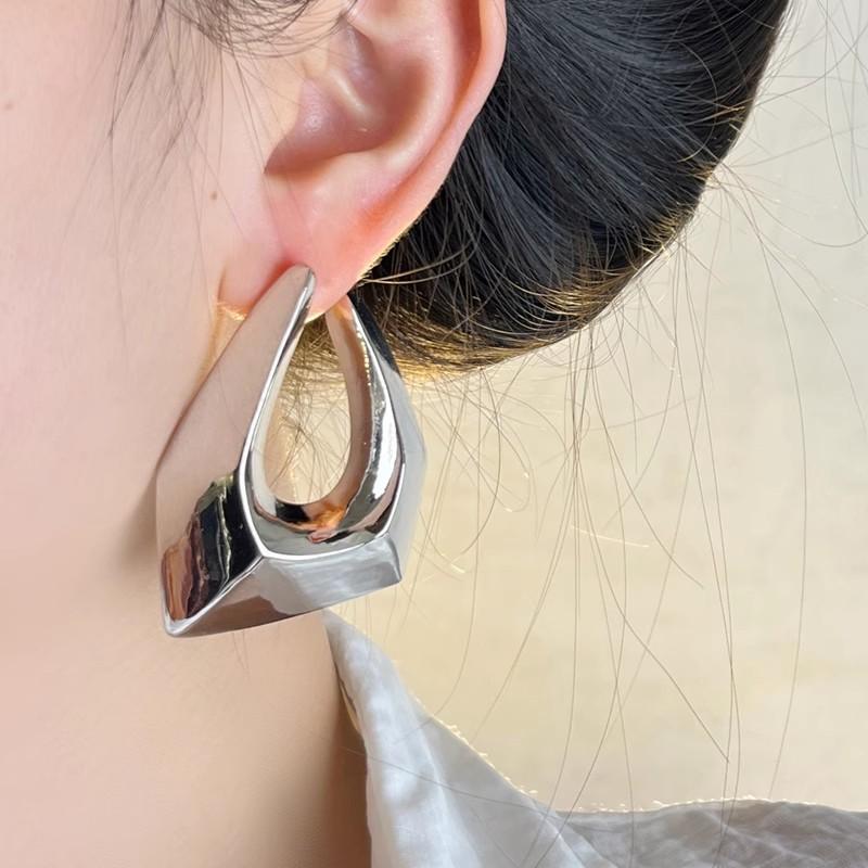 Boucles d'oreilles géométriques irrégulières en métal exagéré, grandes, pour femmes, Europe et Amérique, personnalité, fête, bijoux rétro, cadeaux