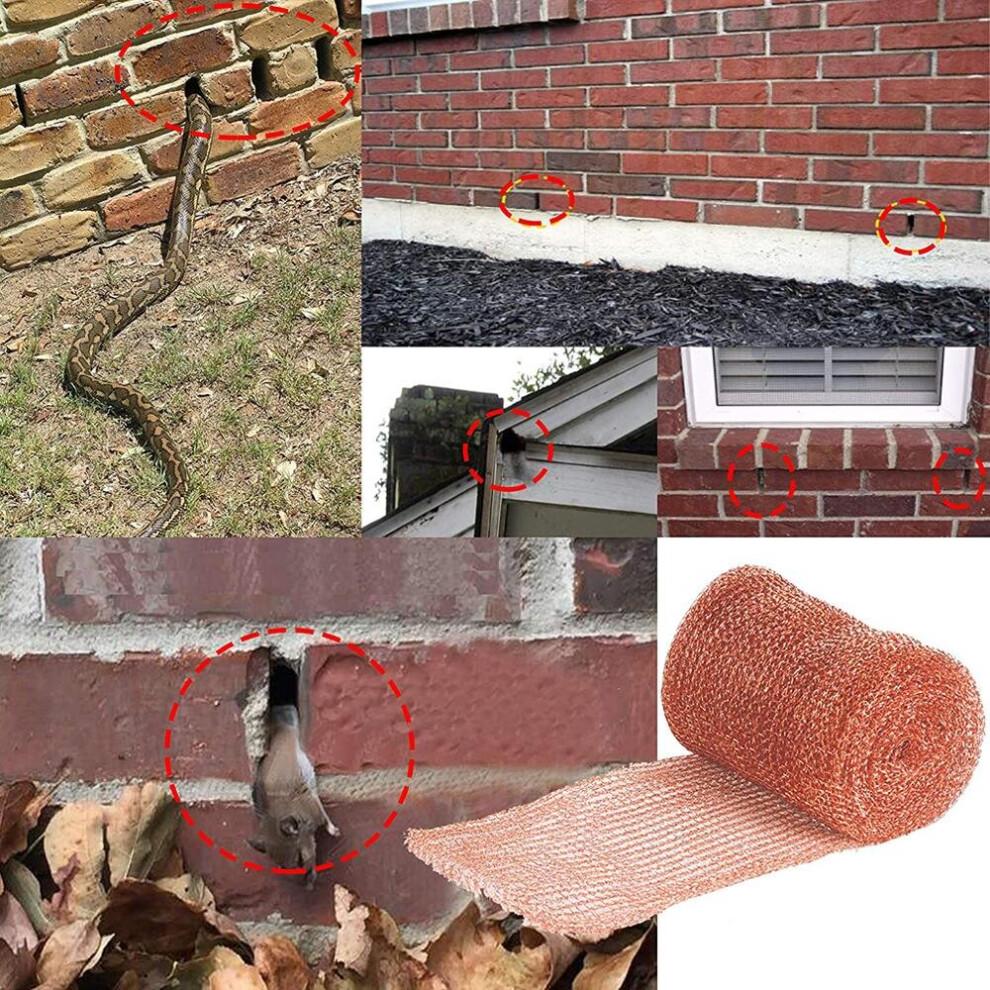 Rouleau de Grillage en Cuivre pour Serpent Souris Souris Rats Chauve-souris Rongeur Répulsif Répulsif à Insectes, Un Moyen Non Toxique de Tenir les Parasites à l'Écart