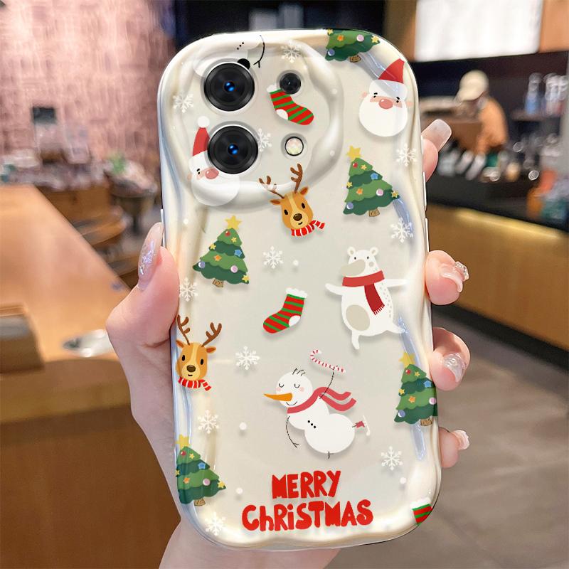 Santa Claus Snowman Christmas Gifts Phone Case for Redmi Note 13 12 11 ProPlus 10 9 Pro 14C 13C 12C 11S 10A K70 TPU Liquid Cover