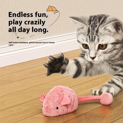 Interaktives Plüschmaus Katzenspielzeug mit Nachtfluoreszenz Simulationsmaus Katze Selbstunterhaltung Indoor Haustierkatzenspielzeug