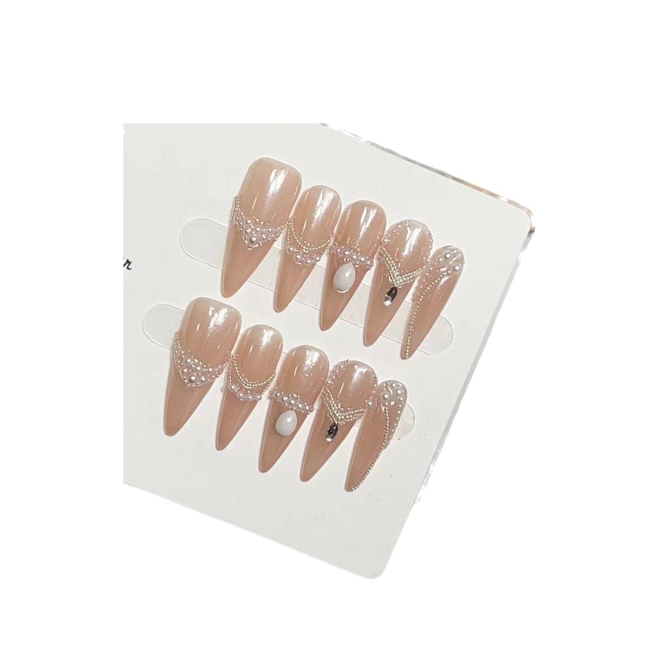 

Принцесса Западного региона Чистая ручная работа Броня Высококлассный маникюр Готовый продукт Чистое желание Накладные ногти Съемные large L