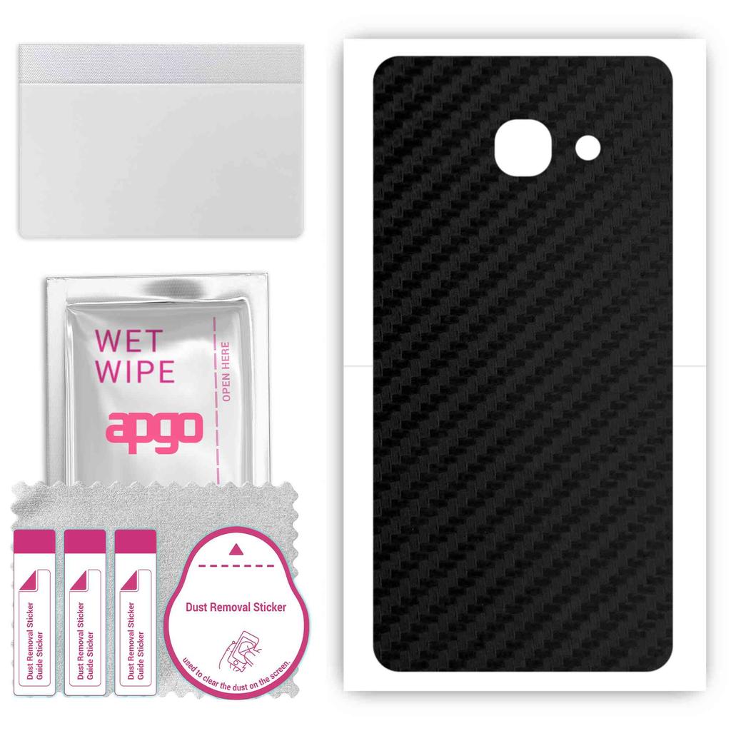 apgo Schutzfolien-Aufkleber für die Rückseite kompatibel mit Samsung Galaxy J5 Prime, Wrap-Folie, Folie, Vinyl - Muster Carbon Schwarz