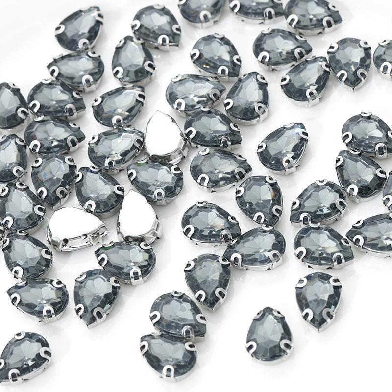 Drop Back Clear Iron-on Rhinestone Acrylic Stones for DIY Clothing