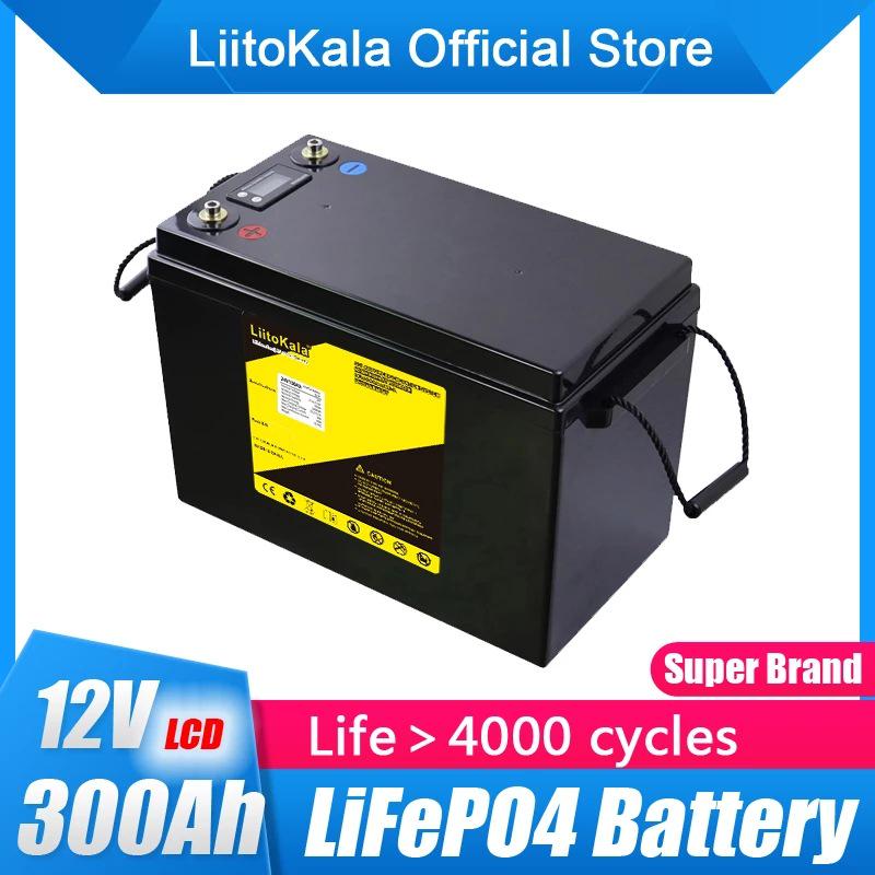 12V 300Ah LCD LiFePO4 Battery for RVs, Camping, Golf Carts