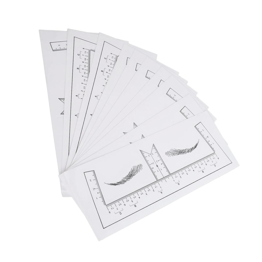 100PCS Eyebrow Ruler Stencils Clear Scale Transparent Adhesive Eyebrow Designer Tools for Makeup