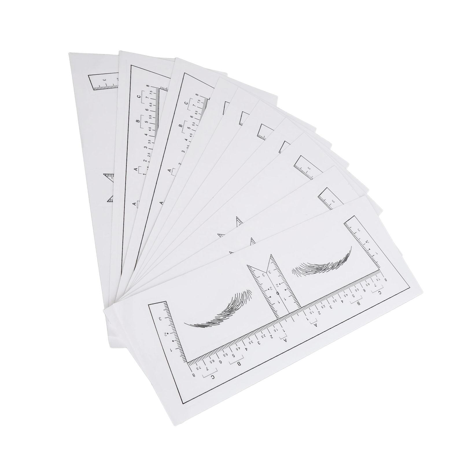 

100PCS Eyebrow Ruler Stencils Clear Scale Transparent Adhesive Eyebrow Designer Tools for Makeup