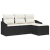 VidaXL Ensemble de canapé de jardin 4 pièces avec coussins Noir Rattan Poly 3346667