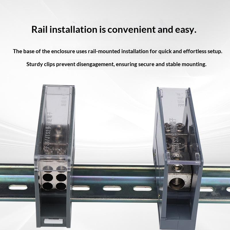 One In Multiple Out Din Rail Terminal Block 150A Universal Distribution Box Wire Connector Abs/Copper Power Junction Box