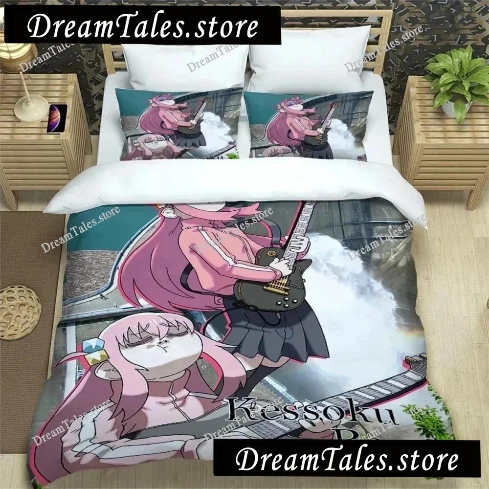 Anime Girl Lonely Rock Art Print Three Piece Bedding Set Article Children Or Adults For Beds Quilt Covers Pillowcases Bedding741