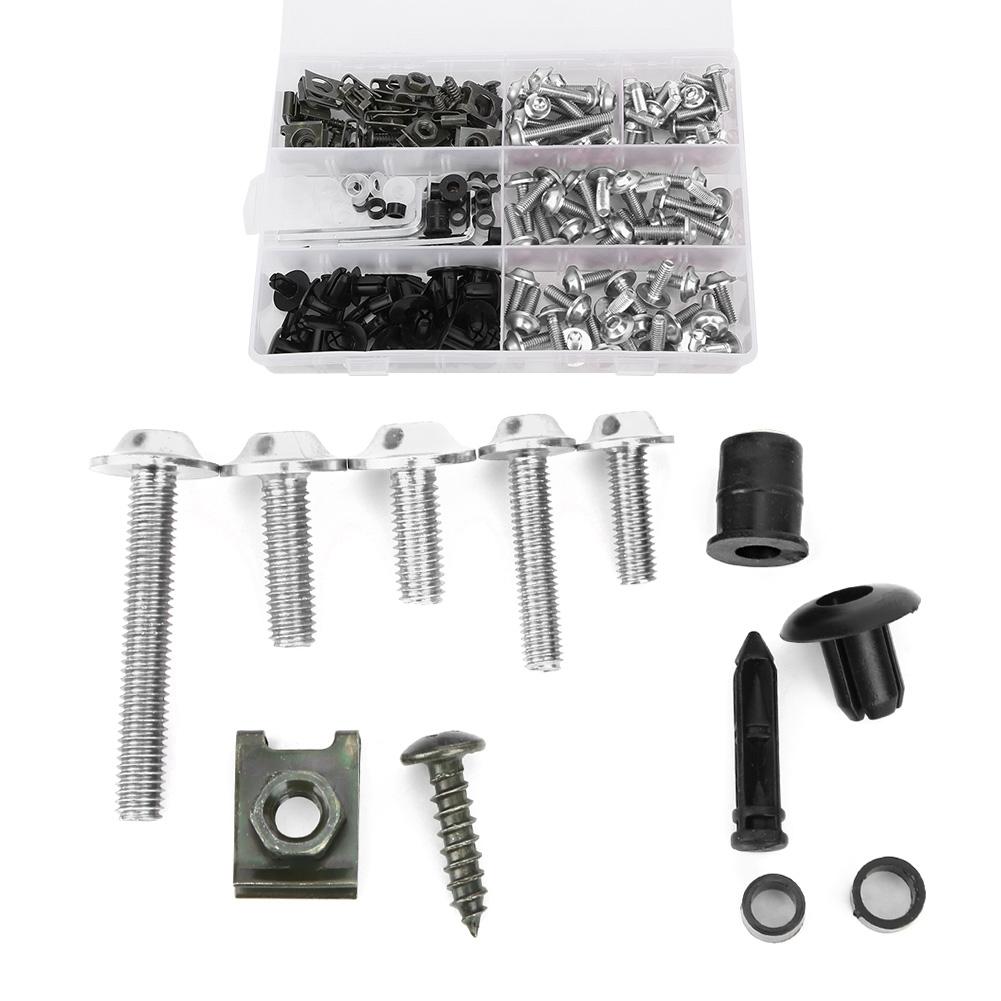 198Pcs Set Windscreen Fairing Screws M5 M6 Bolts Kit Motorcycle Accessory