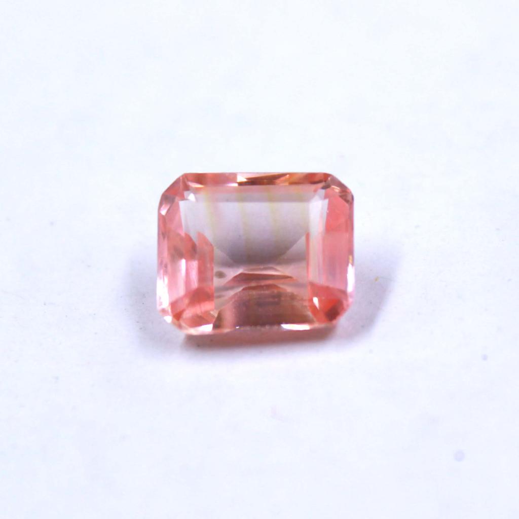4.30 Carat Attractive Offer Peach Sapphire Emerald Shape Sri Lanka Certified Gemstone SN27