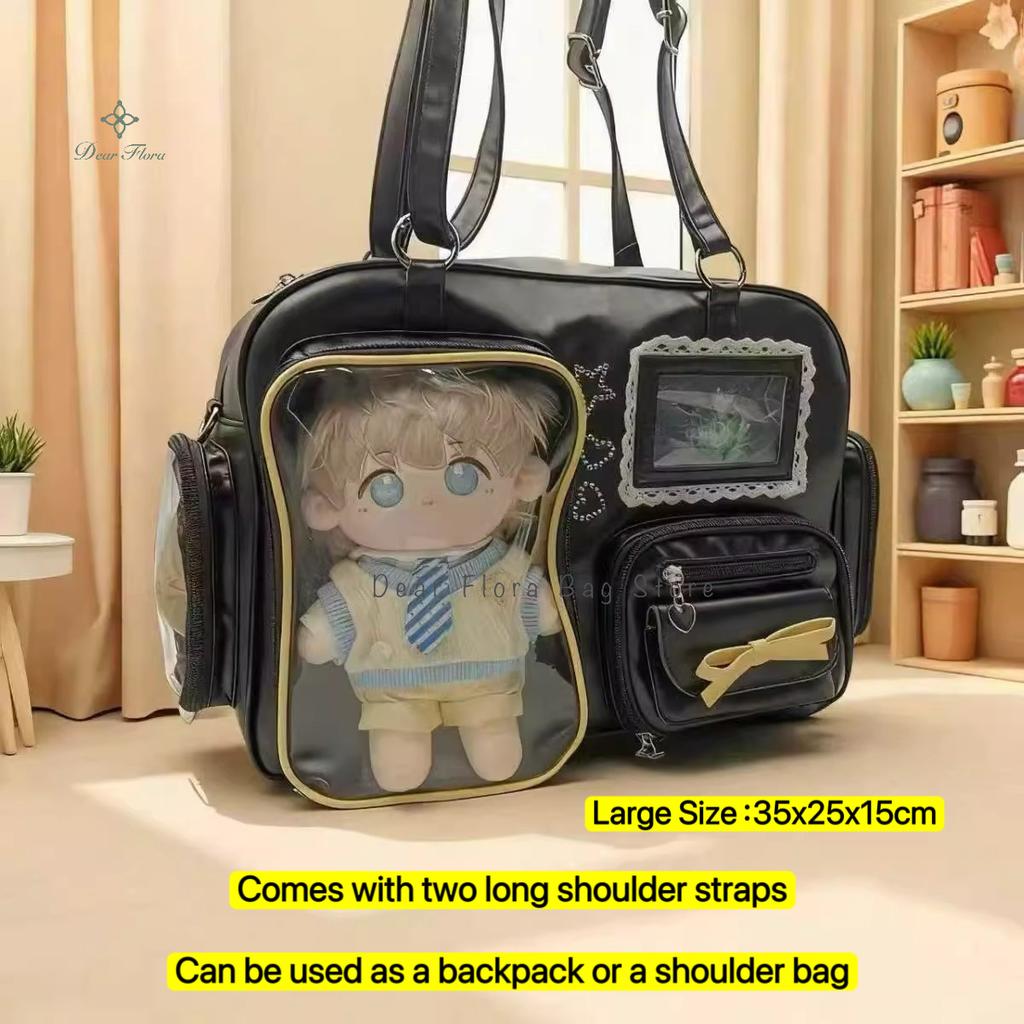 Neuer Y2K Süßer Itabag Comic-Ausstellung Rucksack mit großem Fassungsvermögen Süßes Mädchen Transparente Umhängetasche DIY Abzeichen Display Umhängetasche