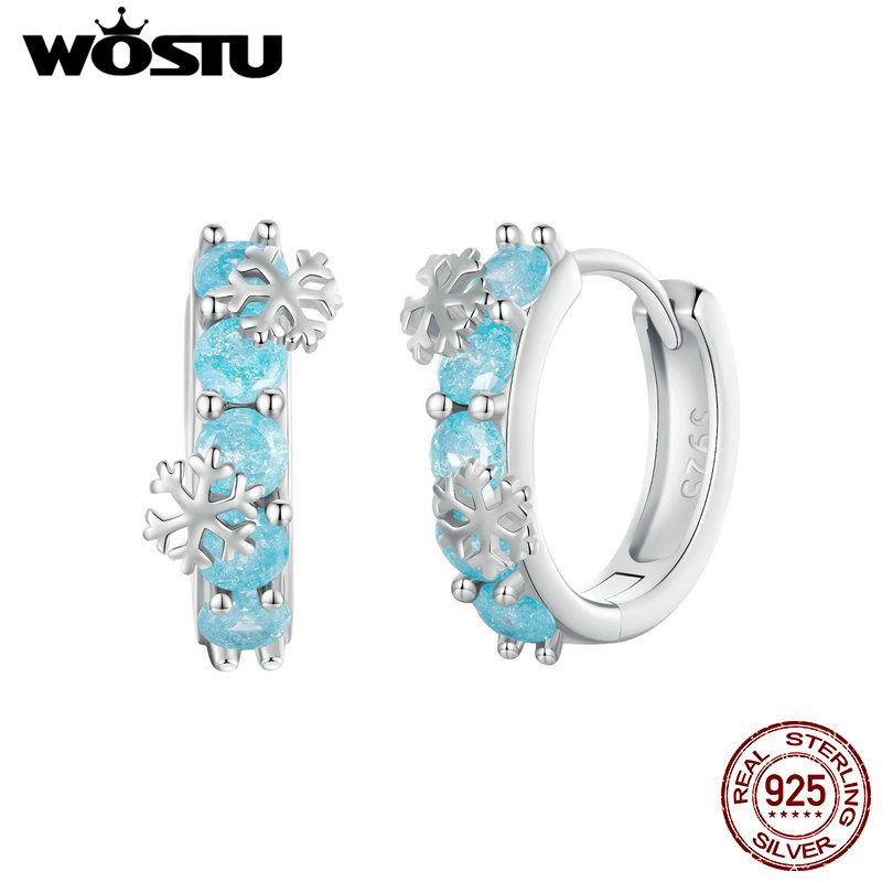 Orecchini A Perno In Argento 925 Con Zirconi Cubici Bianchi - A Forma Di Fiocco Di Neve, Regalo Elegante
