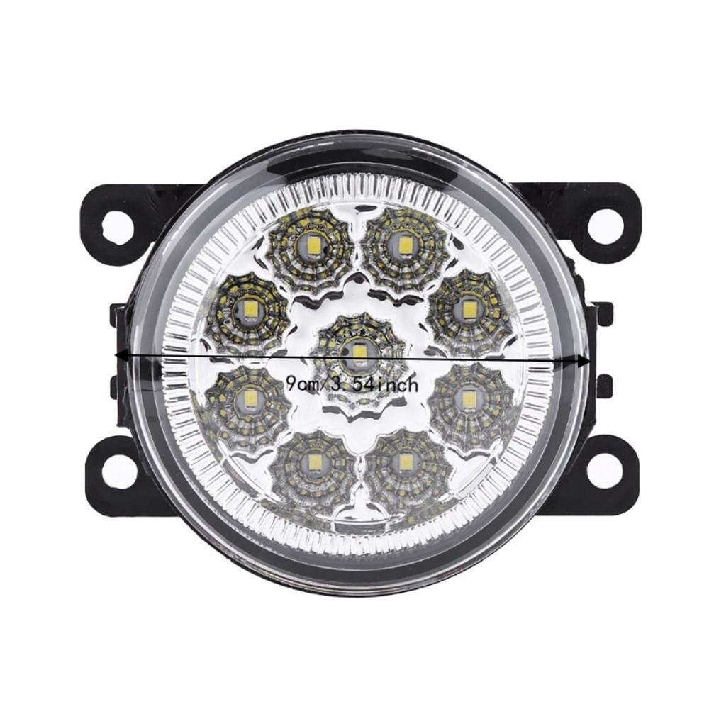 9 LED Daytime Running Light Round Shape Car Fog Light Waterproof Round Front Fog Lamp For Focus