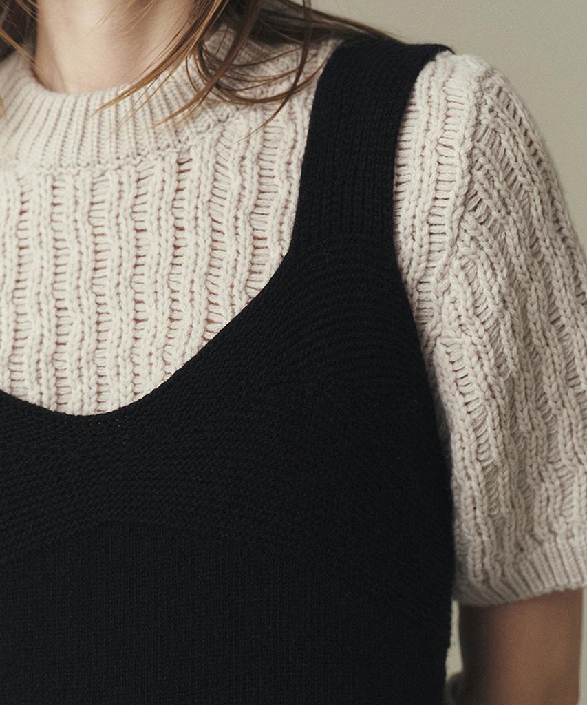 Awi Wool Blend Knit Dress_Black