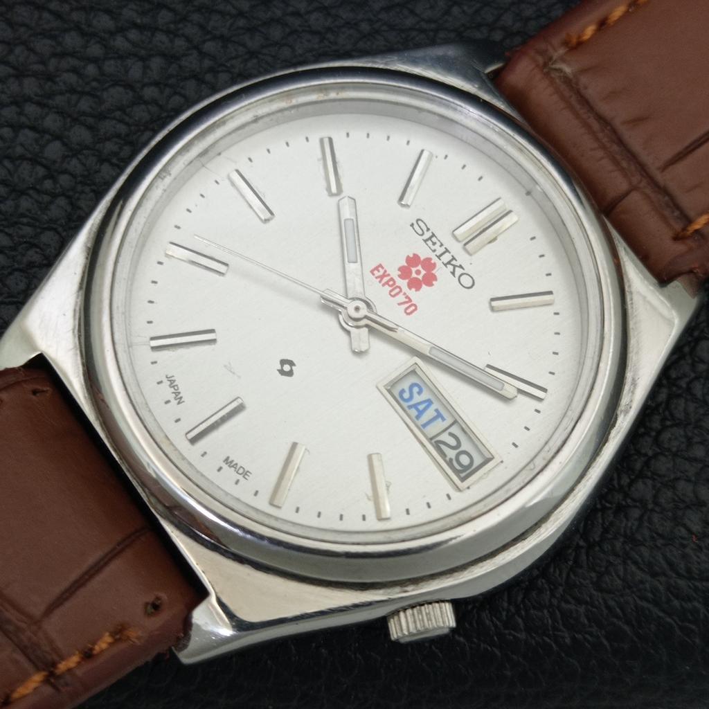 VINTAGE SEIKO EXPO 70 AUTOMATIC 7S26A JAPAN MENS SILVER DIAL WATCH a708730-1