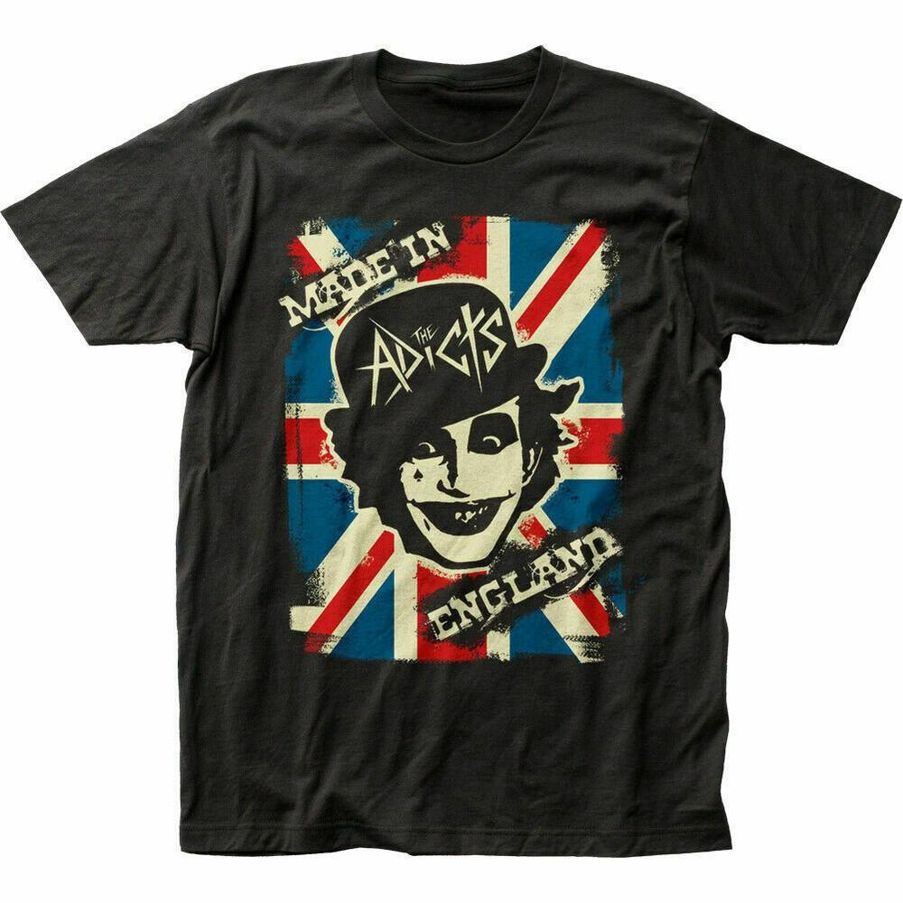 The Adicts Made In England T Shirt Mens Licensed Rock N Roll Band Tee New Black Unisex T-Shirt S