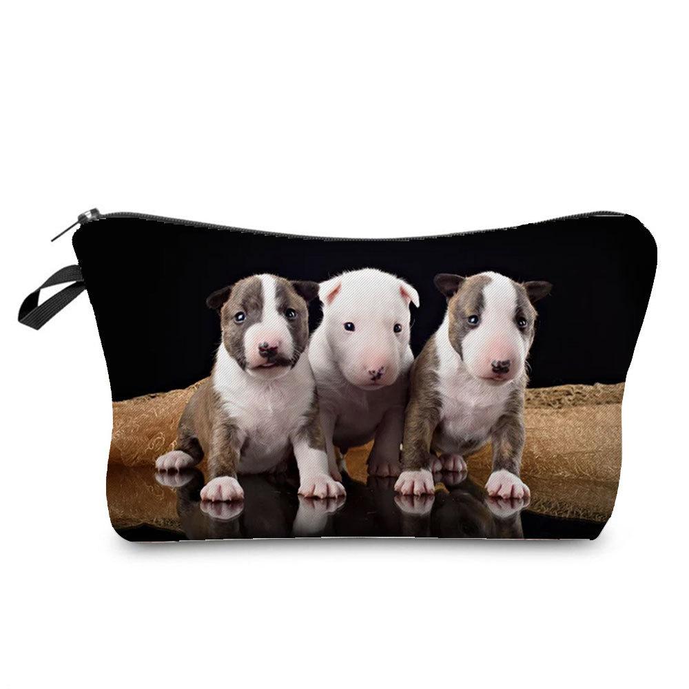 Women Dog Print Cosmetic Bag Toiletries Organize Travel Storage Case 6873