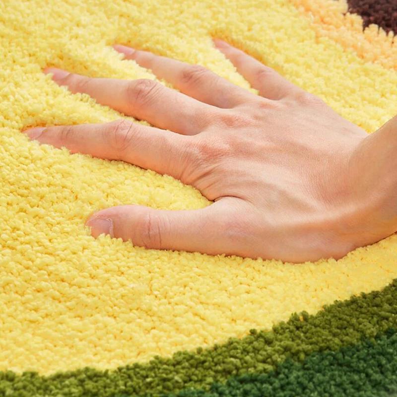 50x80cm Cartoon Avocado Teppich Flocking Teppich Wohnzimmer Zuhause Rutschfeste Teppiche Badezimmer Schnelltrocknend Saugfähig Fußmatte Bereichsteppiche