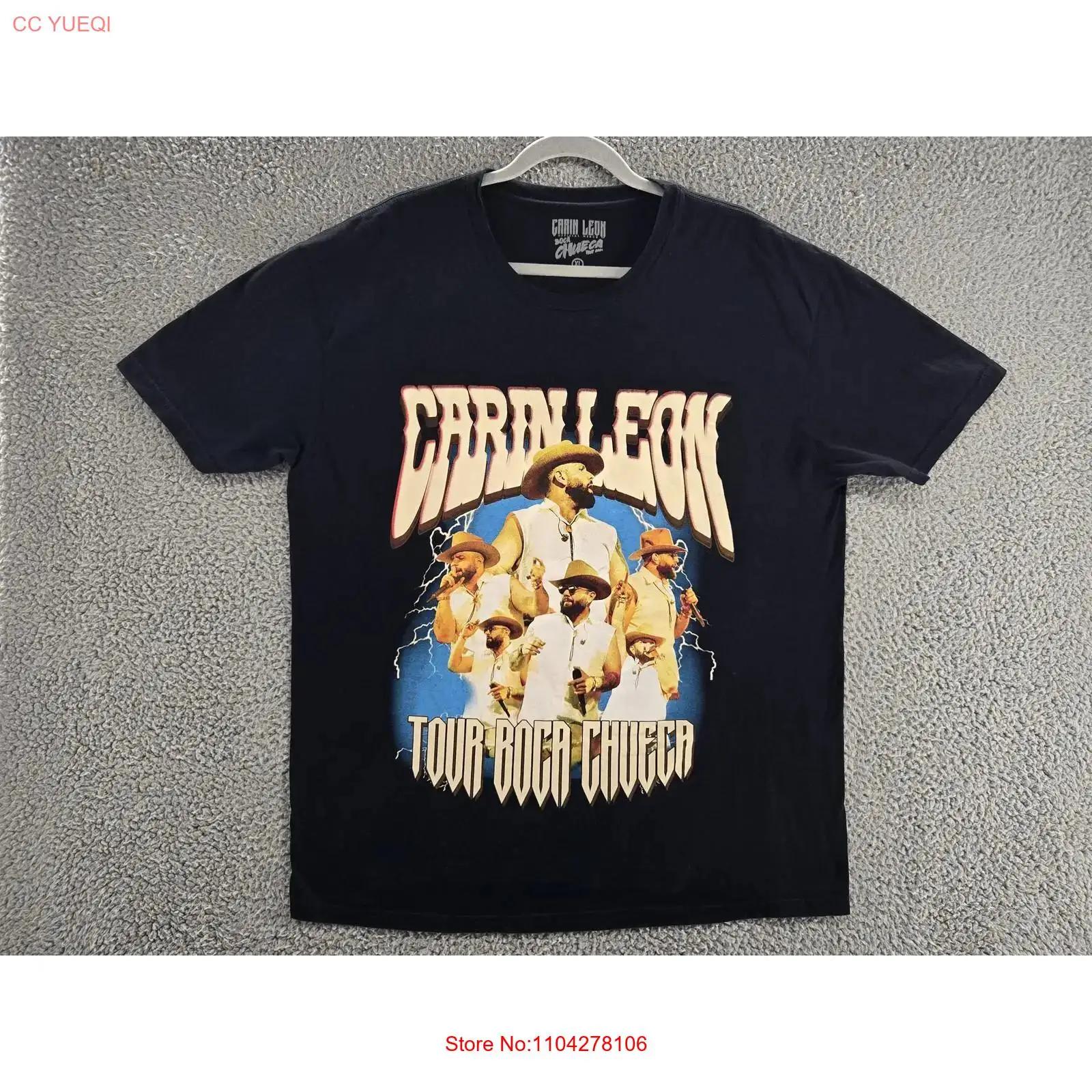 Carin Leon T Shirt Mens XL Black Boca Chueca Tour 2024 Concert Music vintage Washed designer clothes Versatile S разноцветный