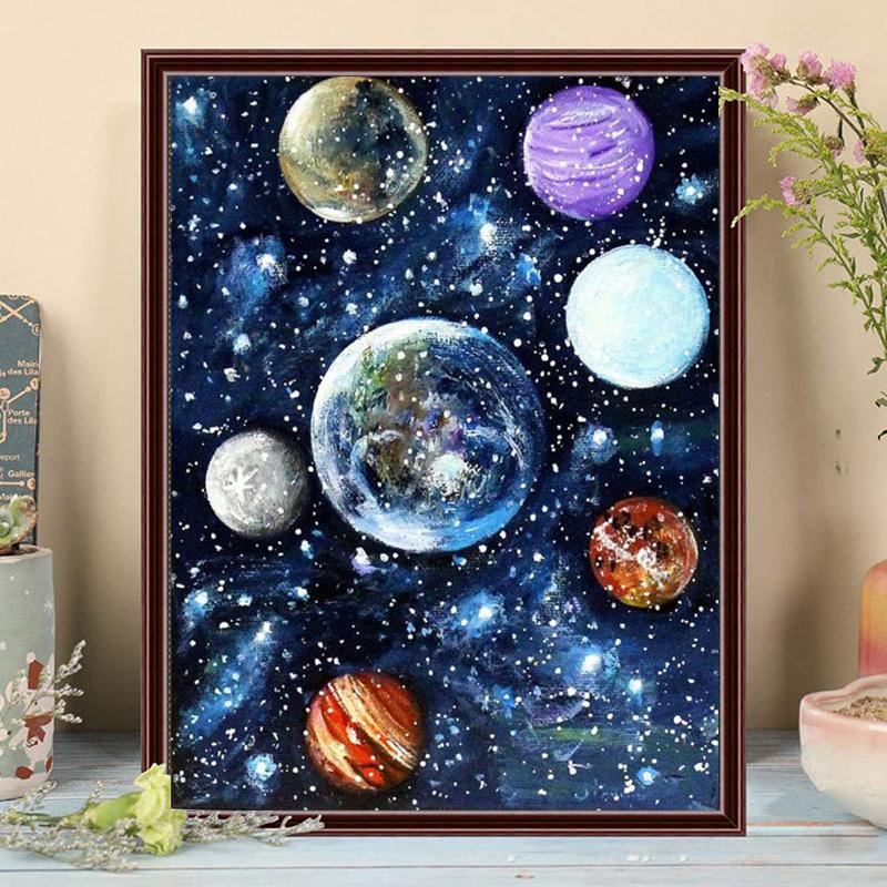 

5D DIY Алмазная картина Волшебная планета Набор для вышивки крестом Мозаика Алмазная вышивка Роза Полный круглый/квадратный дрель Украшение дома Round 30x40cm