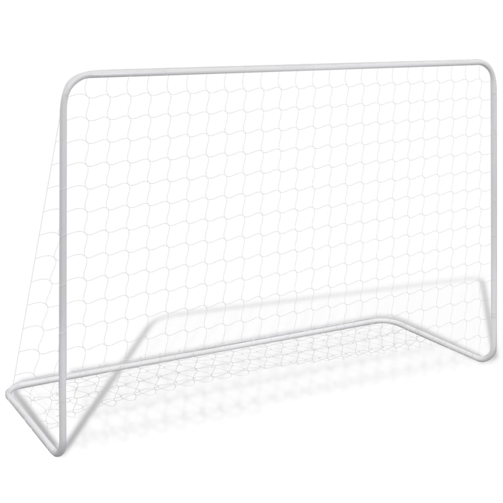 Football Goals Set of 2 with Nets 182 * 61 * 122 cm Steel White