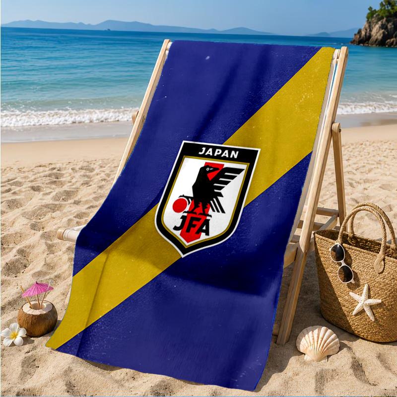 Japan Football Association Emblem Beach Towel, Quick-drying, Easy to Care for, Suitable for Both Fitness and Beach Vacations,Sports Essential
