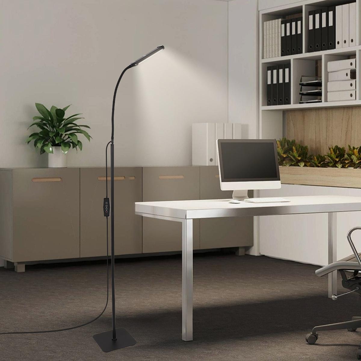 

LED floor lamp can rotate 360 degrees freely with 3 color modes and 3 height adjustments available