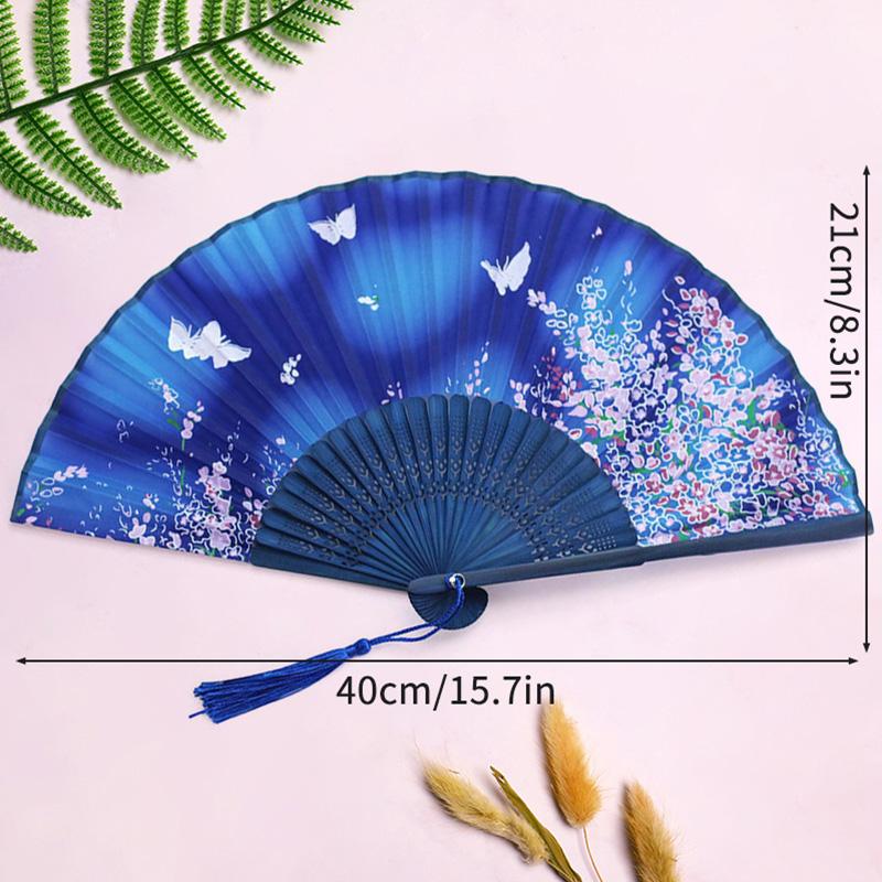 Pretty Classical Hand Held Fan Fashion Folding Fan Retro Dance Performance Fans Shooting Props Girls Women Fan Home Decoration